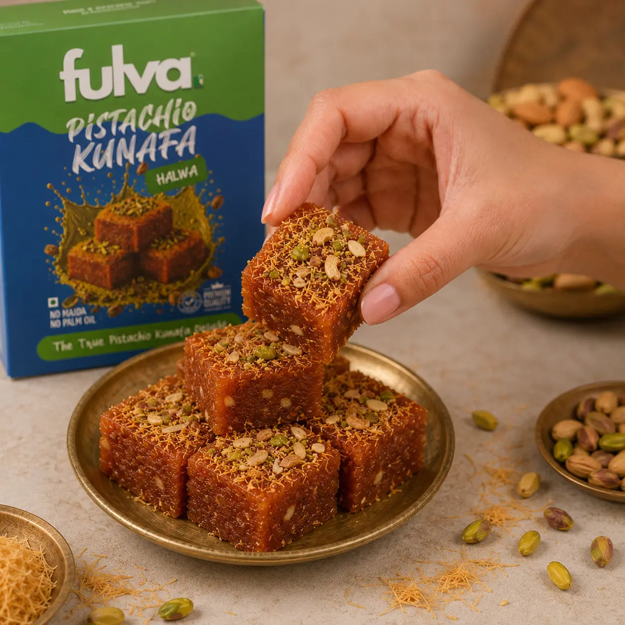 Pistachio Kunafa Halwa