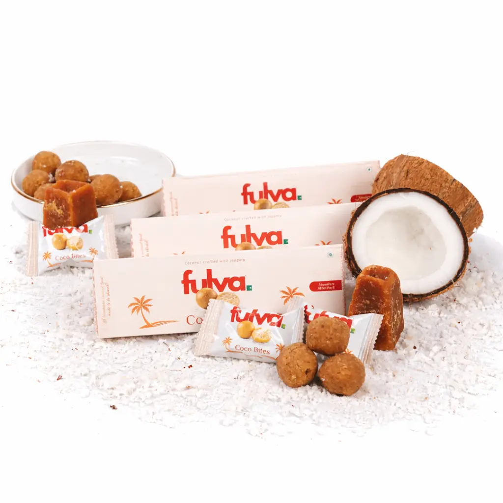 Lakshadweep Cocobites - Signature Mini Pack x 3 | 100% Coconut Delight (5x3 = 15 bites)